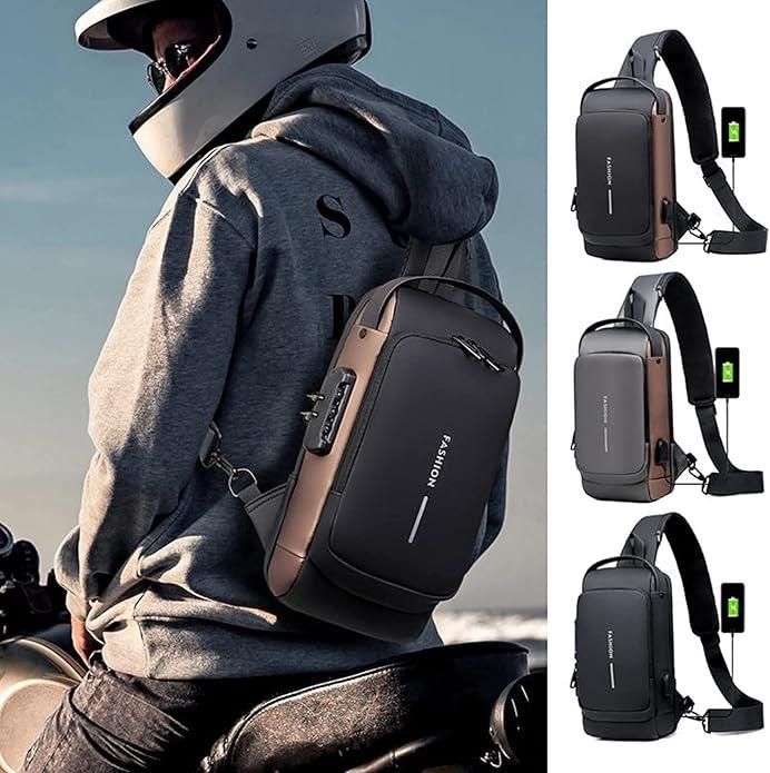 Crossbody Sling Bag for Men & Women with USB Charging Port Handbag