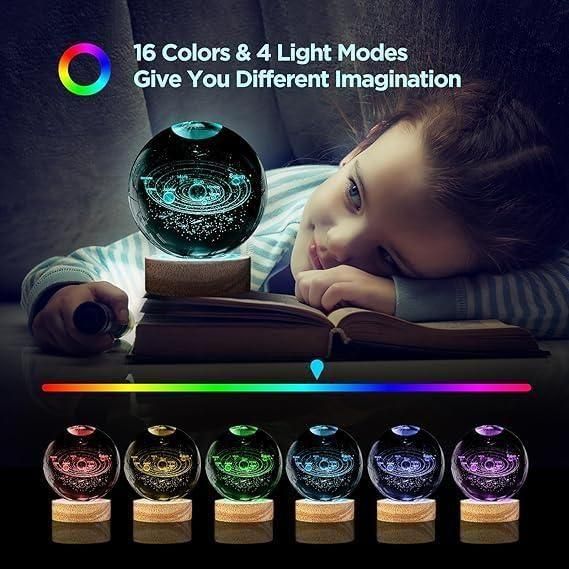 3D Magic Glow Crystal Sphere Night Lamp Ball