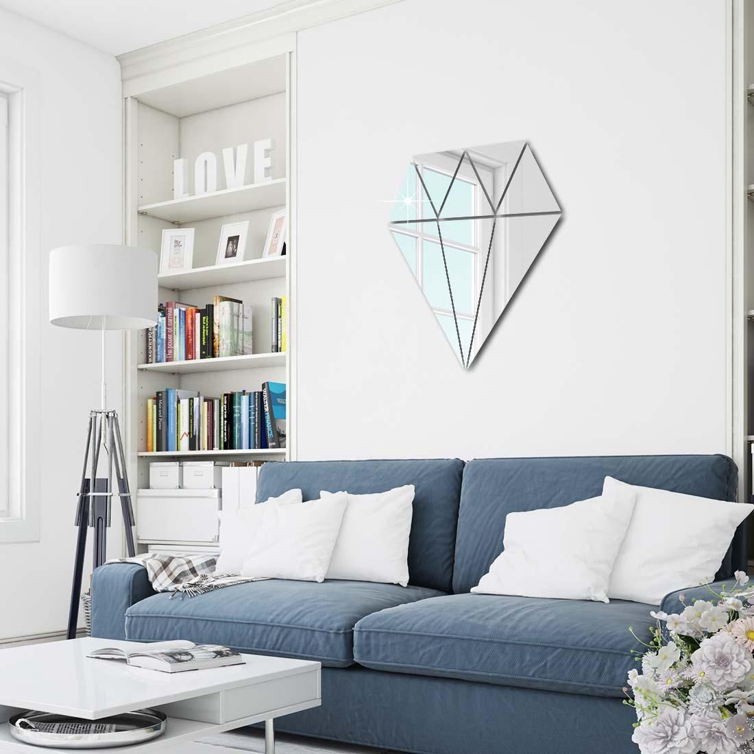 Diamond Mirror Wall Stickers – Elegant Acrylic Home & Office Décor