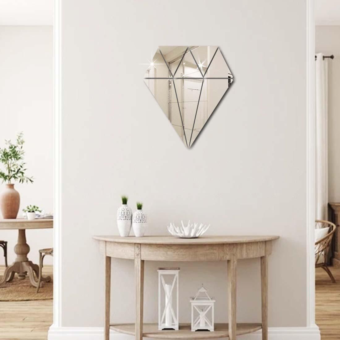 Diamond Mirror Wall Stickers – Elegant Acrylic Home & Office Décor