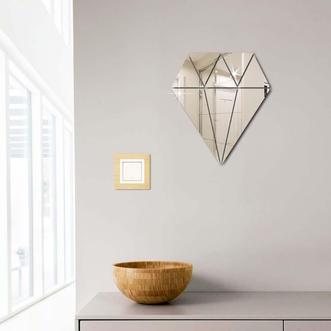 Diamond Mirror Wall Stickers – Elegant Acrylic Home & Office Décor