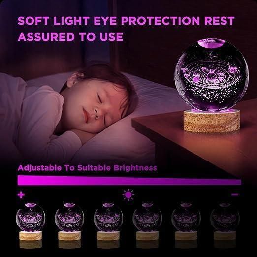 3D Magic Glow Crystal Sphere Night Lamp Ball