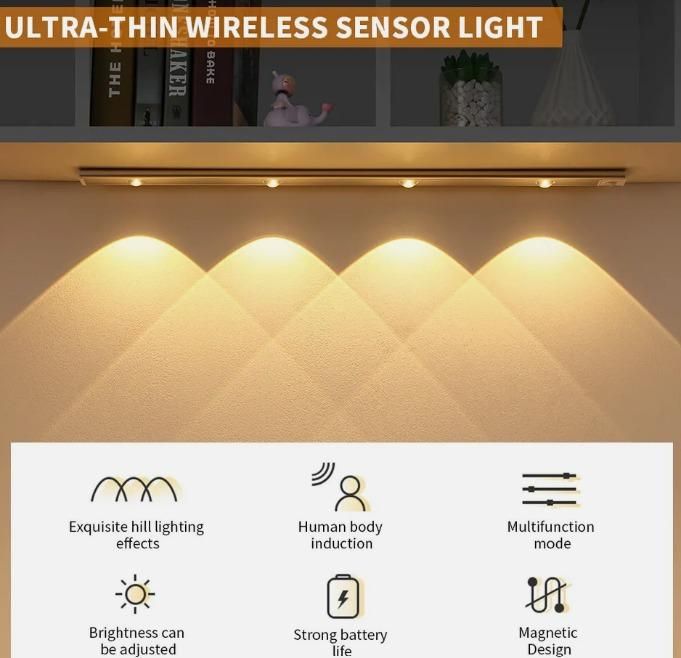 LED Lite Track Motion Sensor Cabinet with USB Light Rechargeable