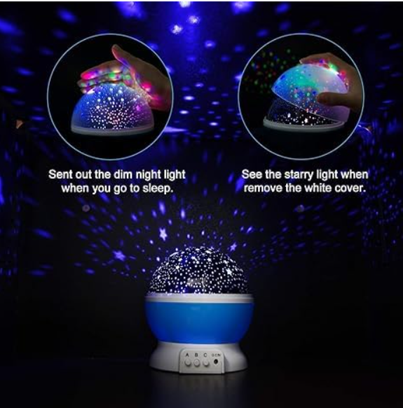 Moon Star Night Projector Lamp Ceiling Led Light 360 Rotating Colorful Lights