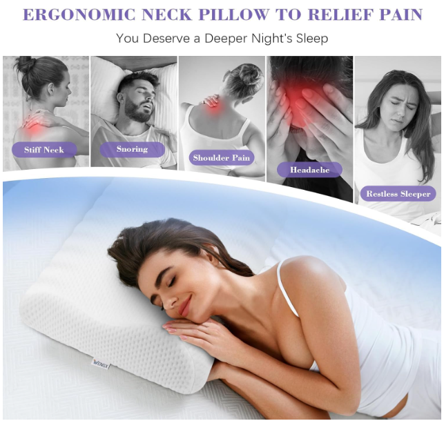 Foam Pillow for Neck Pain Relief & SleepWell Orthopedic Neck Pillow