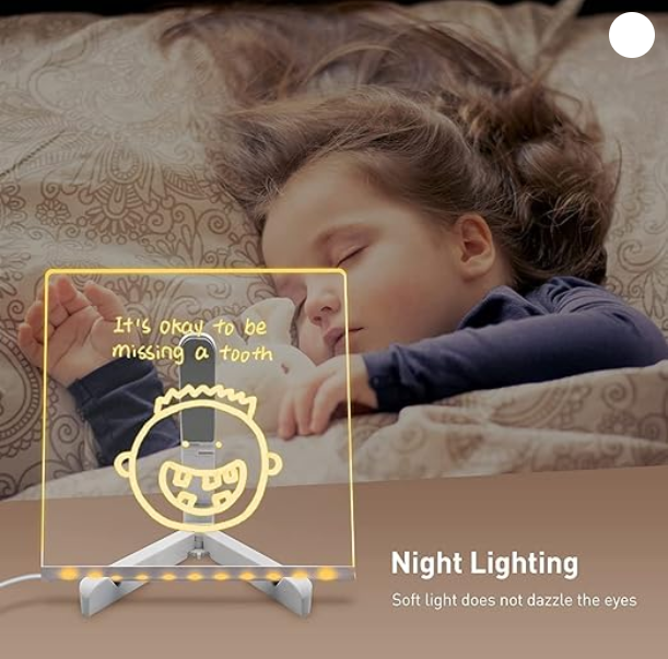 3D LED Glow Drawing Board with Stand for Writing/Message/Memo with 7 Pens