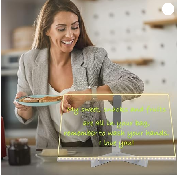 3D LED Glow Drawing Board with Stand for Writing/Message/Memo with 7 Pens