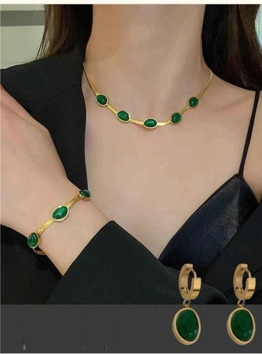 Women's Jewelry Pendant Necklace Set with Bracelet Combo