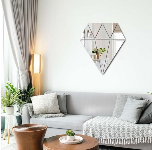 Diamond Mirror Wall Stickers – Elegant Acrylic Home & Office Décor